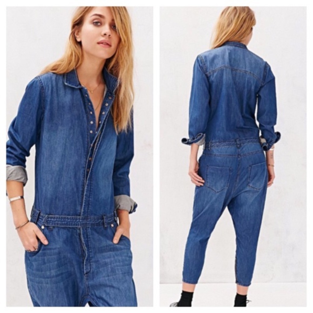 One Teaspoon Defender Utility Chambray Jumpsuit UO